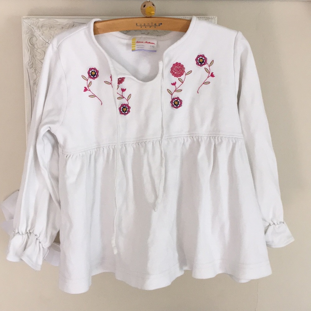 Hanna Andersson Shirt Embroidered Flowers 🌸